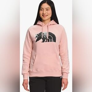 The North Face Sand Pink TNF Bear Graphic Hoodie Size S Used Excellent MSRP $65
